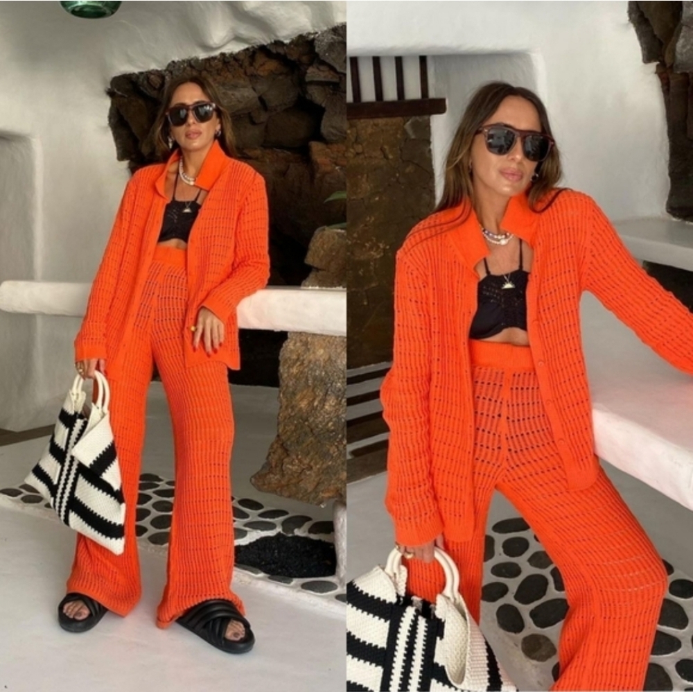 Zara 2pc  Matching Set Wide Pands And Top Size S